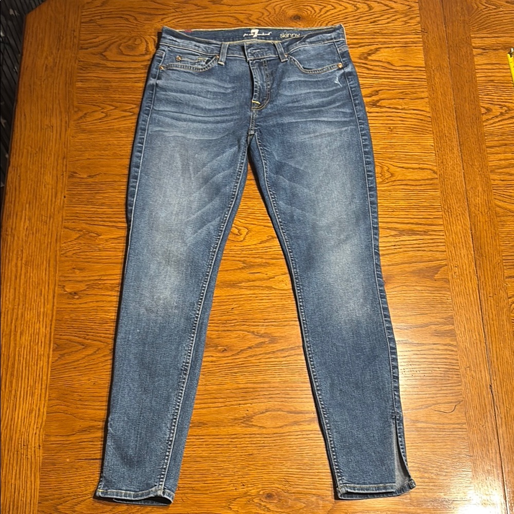 7 For All Mankind Blue Skinny Jeans Classic Fit